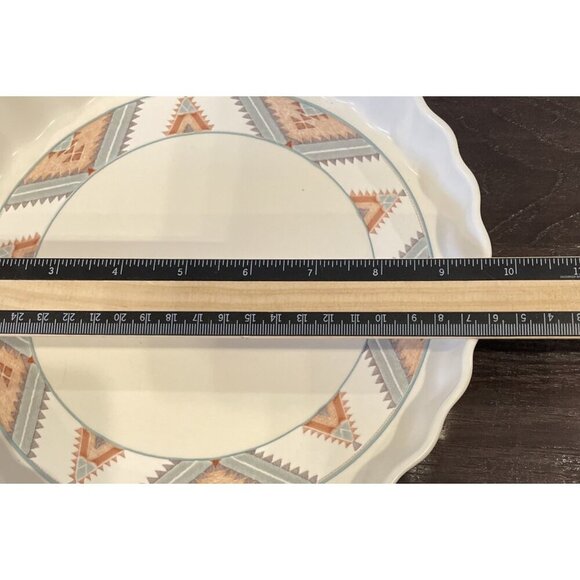 Mikasa Intaglio CAC24 Santa‎ Fe Pie Quiche Plate Vintage Southwestern Aztec - Picture 2 of 4